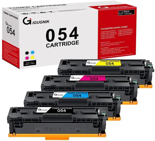 Main image of 4 Pack 054 Toner Cartridge Set: Compatible 054 CRG-054 with chip Replacement for Canon 054 MF642Cdw MF644Cdw LBP622Cdw LBP623Cdw MF641Cdw Printer (BK/C/M/Y)