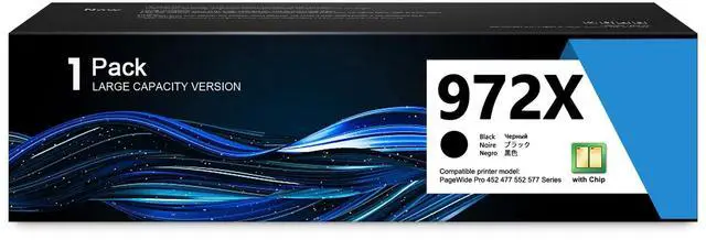 Main image of 972X High Yield Black PageWide Cartridge F6T84AN Compatible Replacement for HP972X Black Ink Cartridge 972A Works with PageWide Pro 452dn 452dw 452dwt 477dn 477dw 477dwt 552dw 577dw 577z Printer Ink