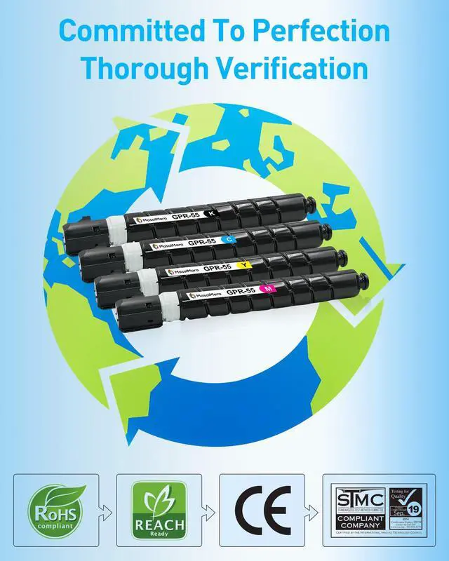Alt view image 7 of 7 - GPR-55 GPR55 Toner Cartridge for Canon imageRUNNER Advance C5535 C5535i C5540 C5540i C5550 C5550i C5560 C5560i DX C5735i C5740i Printer (0481C003 0482C003 0483C003 0484C003, Color 4 Pack)