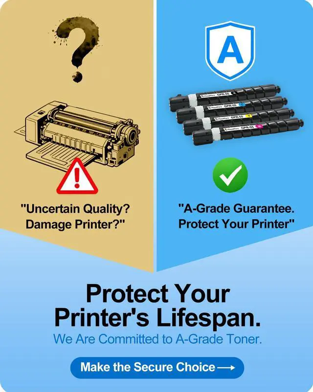 Alt view image 2 of 7 - GPR-55 GPR55 Toner Cartridge for Canon imageRUNNER Advance C5535 C5535i C5540 C5540i C5550 C5550i C5560 C5560i DX C5735i C5740i Printer (0481C003 0482C003 0483C003 0484C003, Color 4 Pack)