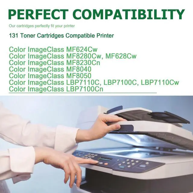 Alt view image 2 of 7 - 131 Toner Cartridges for Canon 131 MF8280Cw, MF624Cw, MF628Cw, LBP7110Cw | Compatible for Canon Color imageCLASS MF8280Cw, MF624Cw, MF628Cw, LBP7110Cw (Black,Cyan,Magenta,Yellow-4 Pack)