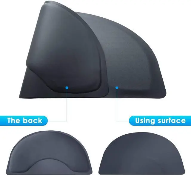 Alt view image 4 of 5 - Salon mats for Hair Stylist 3x5 Barber Shop Salon Floor Chair Mat -Black Semi Circle Hair Stylist Station Anti Fatigue Salon Mats -1/2" Thick Salon Standing Mat