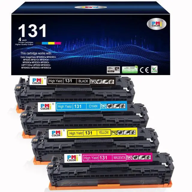 Main image of 131 Toner Cartridges for Canon 131 MF8280Cw, MF624Cw, MF628Cw, LBP7110Cw | Compatible for Canon Color imageCLASS MF8280Cw, MF624Cw, MF628Cw, LBP7110Cw (Black,Cyan,Magenta,Yellow-4 Pack)