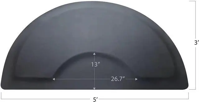 Alt view image 5 of 5 - Salon mats for Hair Stylist 3x5 Barber Shop Salon Floor Chair Mat -Black Semi Circle Hair Stylist Station Anti Fatigue Salon Mats -1/2" Thick Salon Standing Mat