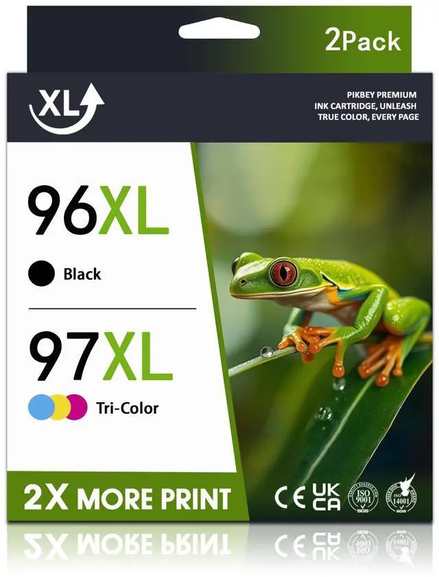 Main image of 96XL 97XL Ink Cartridges Black Color Combo Pack (2-Pack 1Black/1Tri-Color) Replacement for HP 96 97 XL Ink Cartridges for Officejet 7310 7210 7410 Deskjet 6940 6980 5940 PhotoSmart 8050 8450 Printers