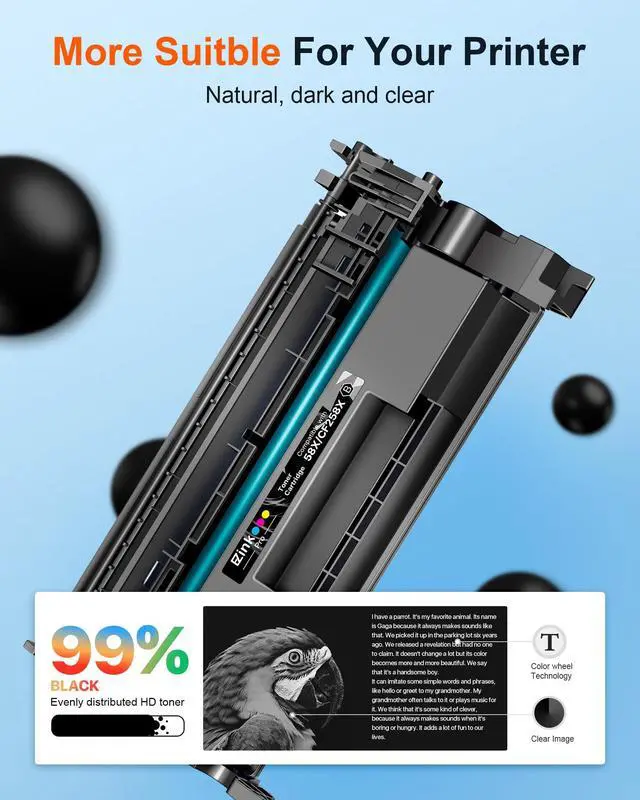 Alt view image 4 of 6 - 58X HP Toner Cartridge High Yield Replacement for HP 58X CF258X 58A CF258A Compatible with HP LaserJet MFP M428fdw M428fdn M428dw M404 M428 Pro M404n M404dn M404dw, 2 Pack (with Chip)