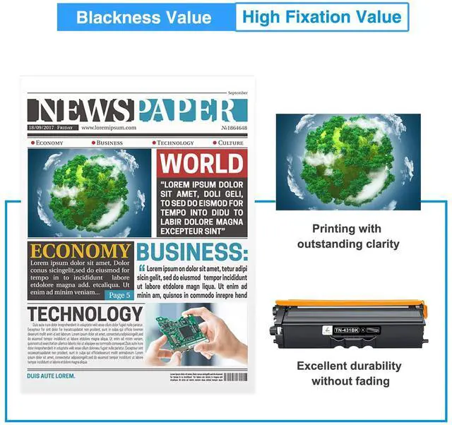 Alt view image 6 of 6 - TN-431 TN431 Toner Cartridge 4-Pack Compatible MFC-L8900CDW TN431 TN 431 | Cartridge for Brother TN431 Toner Cartridge MFC-L8900CDW HL-L8360CDW HL-L8260CDW MFC-L8610CDW HL-L8360CDWT Printer (B/C/Y/M)