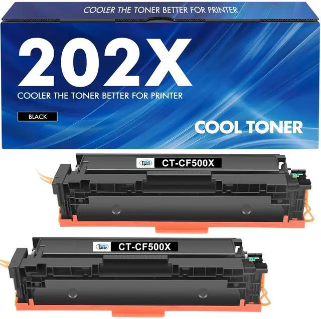 Main image of 202X 202A Black High Yield Toner Cartridges: Compatible Replacement for HP 202X CF500X 202A CF500A Color LaserJet Pro MFP M281fdw M281cdw M281fdn M254dn M254nw M281 M254 Toner Printer (2 Pack)