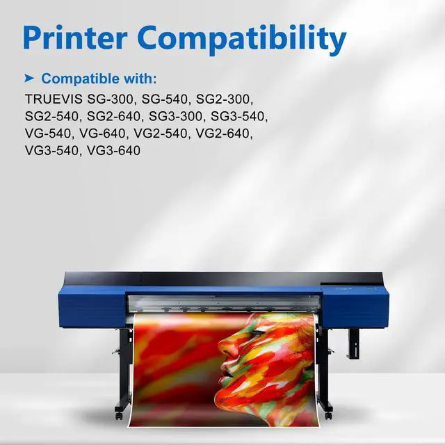 Alt view image 3 of 6 - TR2 Ink Cartridges for Roland TrueVIS TR2 Ink Compatible for Roland SG2-300/540/640, VG2-540/640, VF2-640, SG3-300/540, VG3-540/640, Outdoor Durability & Fast Drying, 500ML, 4-Pack (BK/C/M/Y)