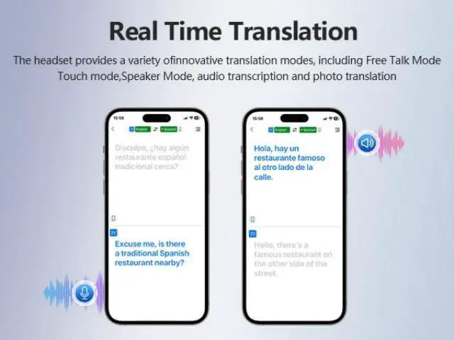 Alt view image 7 of 7 - AI Translation Earbuds Real Time, 144 Language Translator Earbuds with APP Compatible with iOS & Android, Bluetooth Headphones Translating Device for Travel Business and Learning - Black