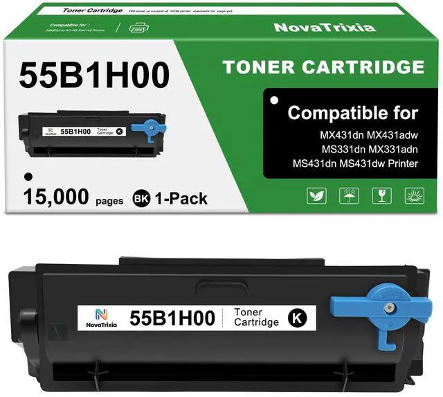 Main image of 55B1H00 Black Toner Cartridge Compatible for Lexmark MS331 Ink MX331 Toner MS431 MX431 MS331dn MS431dn MS431dw MX331adn MX431adn MX431adw MX432adwe Laser Printers 1-Pack High Yield 15,000 Pages Black