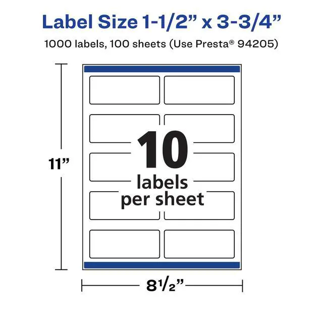 Alt view image 5 of 7 - ® Matte White Rectangle Labels, Sure Feed® Technology, 1.5" x 3.75", 1,000 Matte White Printable Labels