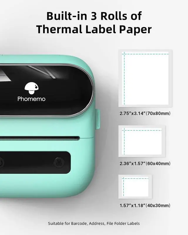 Alt view image 4 of 6 - M220 Label Maker, 3 Inch Bluetooth Thermal Label Printer for Barcode, Address, Labeling, Mailing, File Folder Label, Label Maker Machine with 3 Rolls of Labels