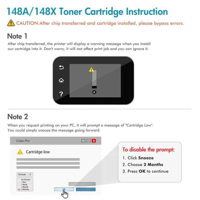 Alt view image 7 of 7 - No Chip 148A W1480A Toner Cartridge Black High Yield 4001n MFP 4101fdw | Compatible for HP 148A 148X 148 W1480A W1480X for HP LaserJet Pro 4001dw 4001dn 4001n MFP 4101fdw 4101fdn Printer Ink 2 Pack