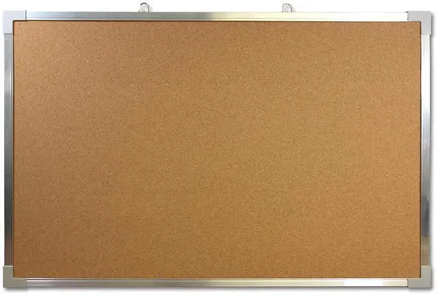 Main image of 24" x 36" (2' x 3') Cork Bulletin Board, Silver Aluminum Framed, Message and Vision Board, Memo Pin, Hanging Wall Mounted