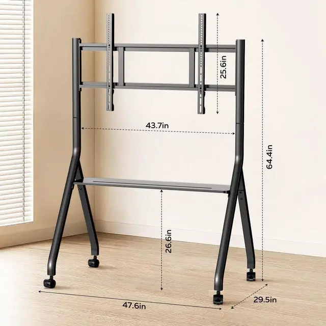Alt view image 2 of 5 - Smart Board Stand with Wheels, 55/65/75/86'' Interactive Whiteboard Stand, Mobile Stand with Four Lockable Wheels, Stable and Easy to Move for Home Office School Classroom (Only Stand)