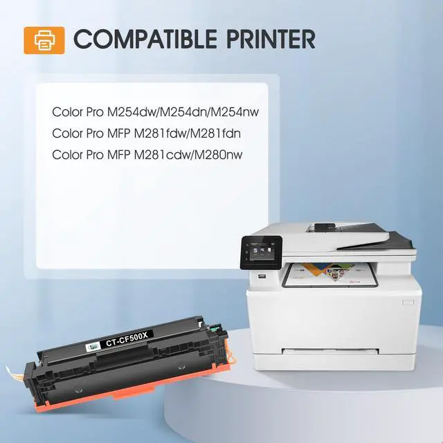 Alt view image 2 of 6 - 202X 202A Black High Yield Toner Cartridges: Compatible Replacement for HP 202X CF500X 202A CF500A Color LaserJet Pro MFP M281fdw M281cdw M281fdn M254dn M254nw M281 M254 Toner Printer (2 Pack)