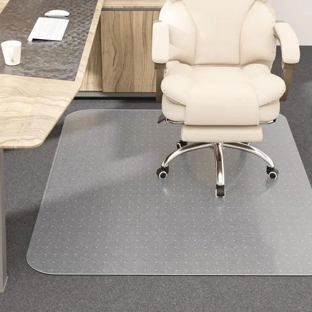 Alt view image 7 of 7 - Office Chair Mat for Carpet, 53" X 45" X 0.09" Desk Chair Mat for Carpet Floors, Clear and Thick Rolling Computer Chair Mats with Non-Slip Studded for Home and Office Low Pile Carpets