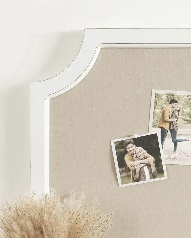 Alt view image 5 of 7 - Hogan Framed Scalloped Decorative Wall Pinboard; White; 24 x 36; Rustic Modern Farmhouse Bulletin Board for Wall Organization and Decorative Displays