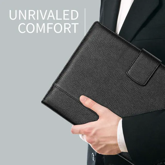 Alt view image 5 of 7 - Italian Leather Executive Padfolio, Folder Organizer with Magnetic Closure and Writing Pad, Handmade in Italy, Black