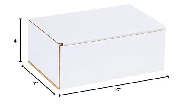 Alt view image 4 of 4 - Aviditi White Corrugated Corrugated Cardboard Mailing Boxes, 10" x 7" x 4",Pack of 50, Crush-Proof, for Shipping, Mailing and Storing