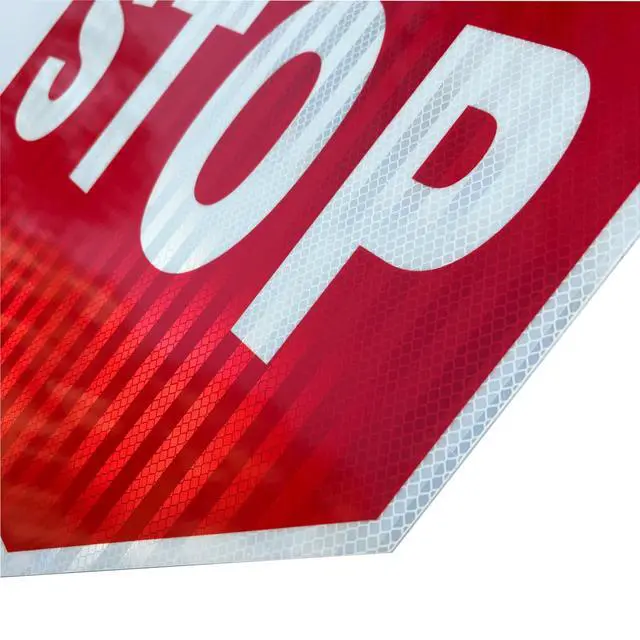 Alt view image 3 of 5 - (2 Pack) Stop Sign - 24x24 Inch Aluminum Traffic Sign with 3M Engineer-Grade Reflective Film, 60 Mil Thickness for Road Safety, Parking Lots & School Zones - Durable Outdoor Warning Sign for Drivers