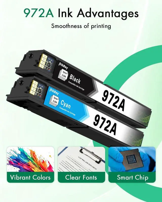 Alt view image 4 of 7 - 972A Ink Cartridges High Yield Replacement for HP 972A 972X Ink Cartridges Pagewide Pro 477dw 577dw 452dw 552dw 452dn 477dn P57750dw Printer (4-Pack, Black/Cyan/Magenta/Yellow)