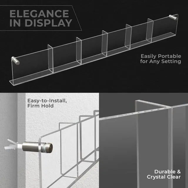 Alt view image 5 of 6 - Acrylic Brochure Holder Wall Mount - Aesthetic Design, Optimized Shape, Pamphlet Holder Wall Mount - Perfect for Flyer Stand, Wall Brochure Holder - (Pack of 4)