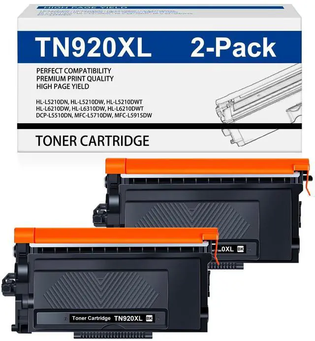 Main image of TN920XL Toner Cartridge Compatible for TN920 TN-920XL TN920XXL MFC-L5915DW Toner Cartridges for HL-L6210DW HL-L6310DW HL-L5210DN HL-L5210DW HL-L5210DWT MFC-L5710DW(2Pack, Black)