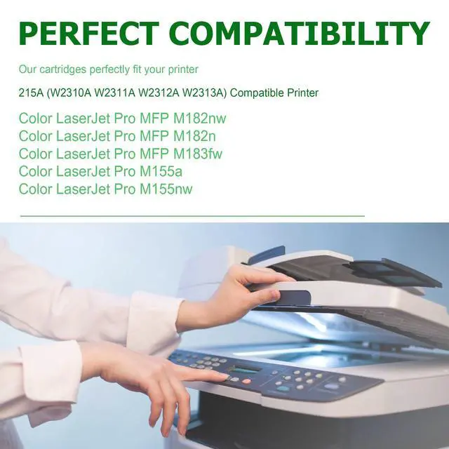 Alt view image 2 of 6 - 215A Toner Cartridges Compatible for HP 215A M182nw M183fw M182 M183 | works with HP Color Pro M182nw M183fw M182 M183 M155 Series Printer Ink (Black Cyan Yellow Magenta 4 Pack)