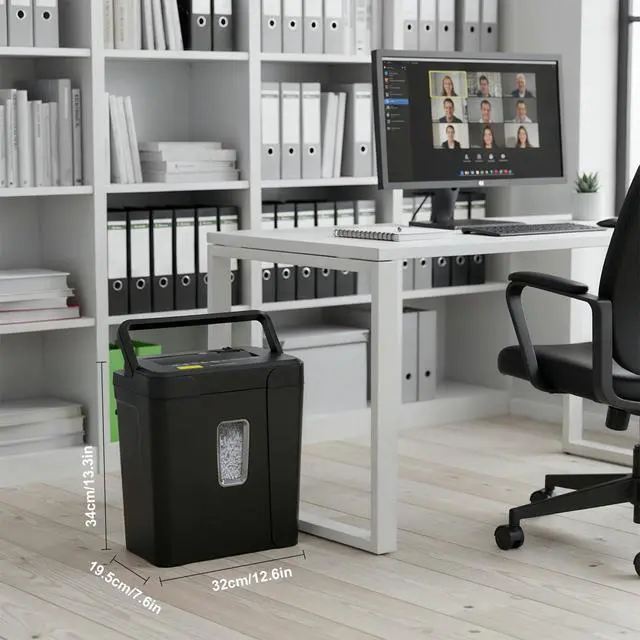 Alt view image 7 of 7 - 14 Sheets Paper Shredder for Home Office | P-4, 2 Mins Runtime, 5.5 gal, Cross Cut, Shreds Credit Cards & CDs