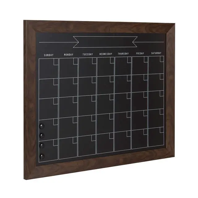 Alt view image 2 of 5 - Beatrice Framed Magnetic Chalkboard Monthly Calendar, 23x29, Walnut Brown
