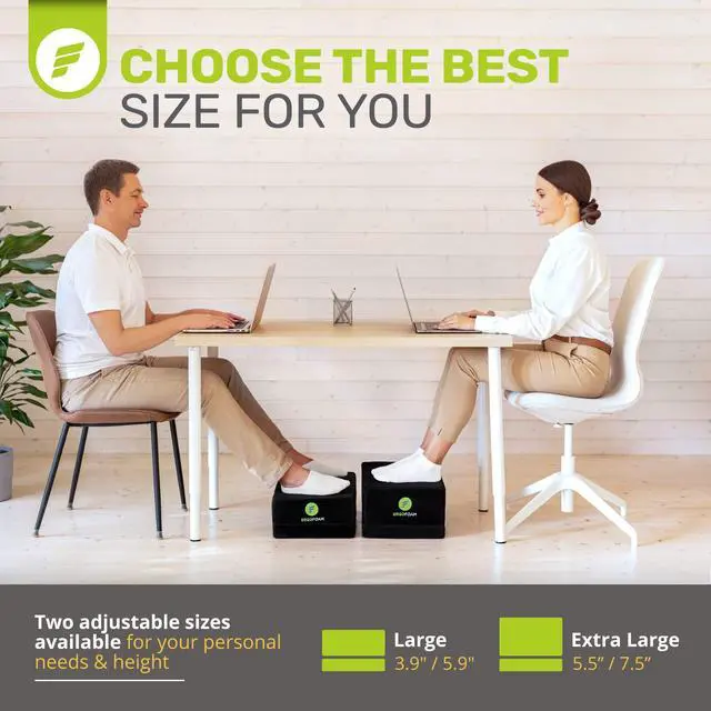 Alt view image 6 of 7 - XL Foot Rest for Under Desk at Work for Stools & High Chairs Chiropractor-Endorsed 2in1 Adjustable Under Desk Footrest Ergonomic High-Density Compression-Resistant Foam Nonslip Foot Rest