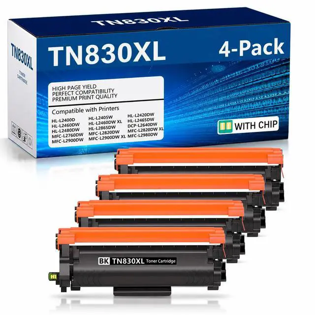 Main image of TN830XL Toner Cartridge Compatible Replacement for Brother DCP-L2640DW MFC-L2820DW HL-L2400D HL-L2460DW HL-L2405W HL-L2465DW HL-L2480DW MFC-L2900DW Printer(4Pack)