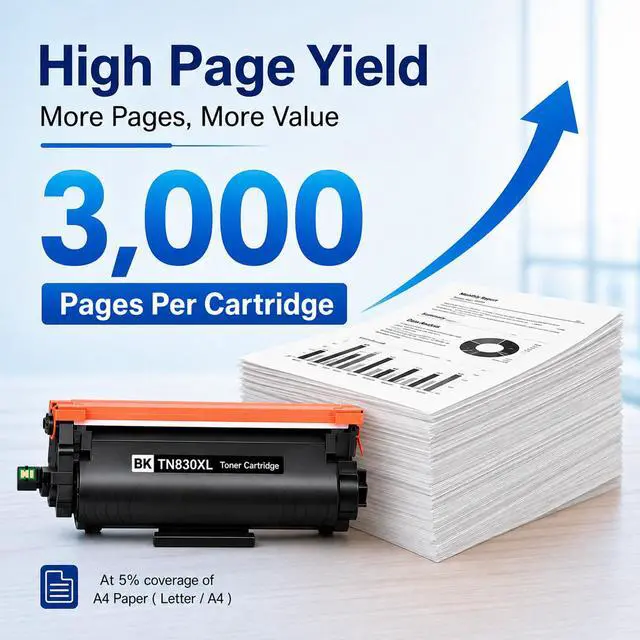 Alt view image 3 of 5 - TN830XL Toner Cartridge Compatible Replacement for Brother DCP-L2640DW MFC-L2820DW HL-L2400D HL-L2460DW HL-L2405W HL-L2465DW HL-L2480DW MFC-L2900DW Printer(4Pack)