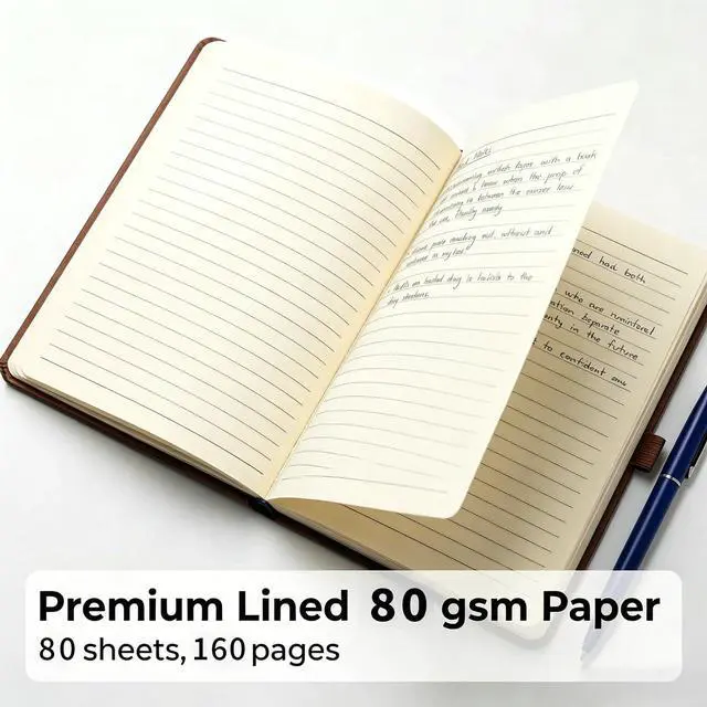 Alt view image 4 of 6 - 36 Pack Pu Leather Lined Journal Notebooks, A5 Executive Notebooks Bulk, 5.5 x 8.3 Inch Hardcover Notepad for Business Office School (brown)