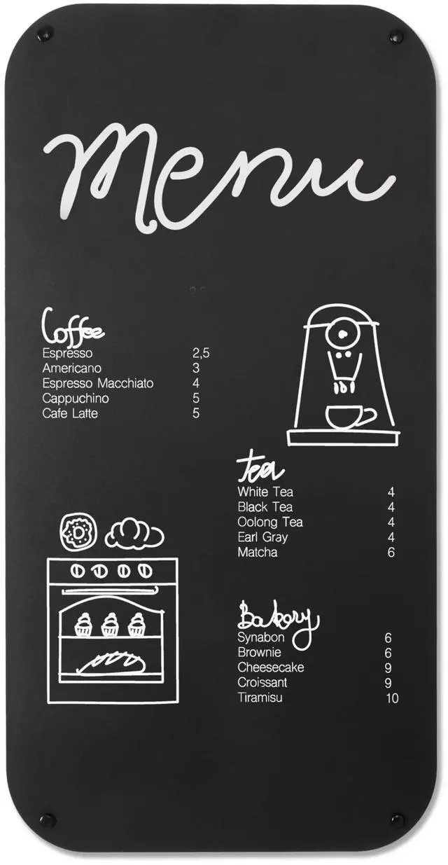 Main image of Metal Magnetic Chalkboard, 17x31.5 Inch - Rounded Corner | Wall Mount or Hanging Menu Board, For Food Truck, Restaurant or Kitchen, Magnetic Surface for Signs & Décor