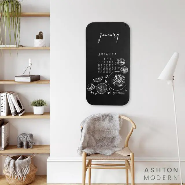 Alt view image 7 of 7 - Metal Magnetic Chalkboard, 17x31.5 Inch - Rounded Corner | Wall Mount or Hanging Menu Board, For Food Truck, Restaurant or Kitchen, Magnetic Surface for Signs & Décor