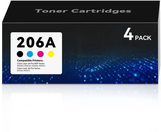 Main image of 206A Toner Cartridges 4 Pack, MFP M283fdw M283cdw Toner Cartridges Replacement for HP 206A 206X Toner Cartridge HP206A HP206X 206 Toner for Color Laser Jet Pro MFP M283fdw M283fdn M282nw M255dw M255nw