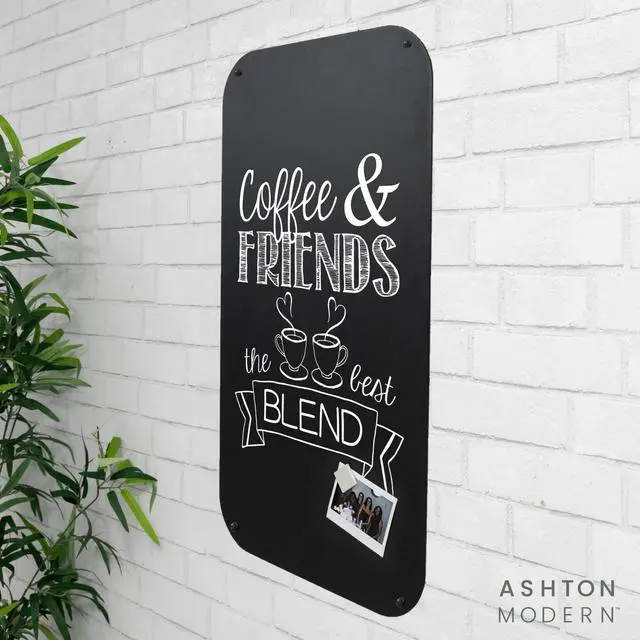 Alt view image 5 of 7 - Metal Magnetic Chalkboard, 17x31.5 Inch - Rounded Corner | Wall Mount or Hanging Menu Board, For Food Truck, Restaurant or Kitchen, Magnetic Surface for Signs & Décor