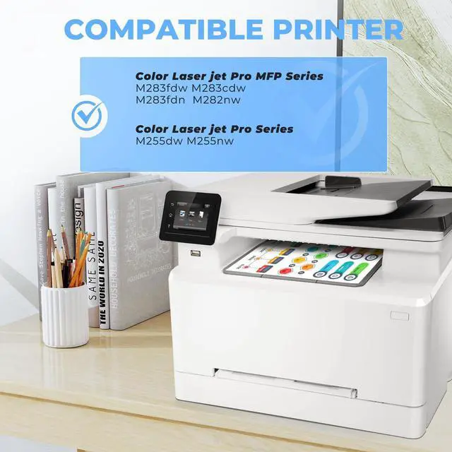 Alt view image 2 of 7 - 206A Toner Cartridges 4 Pack, MFP M283fdw M283cdw Toner Cartridges Replacement for HP 206A 206X Toner Cartridge HP206A HP206X 206 Toner for Color Laser Jet Pro MFP M283fdw M283fdn M282nw M255dw M255nw