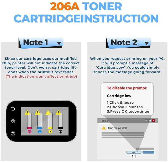 Alt view image 7 of 7 - 206A Toner Cartridges 4 Pack, MFP M283fdw M283cdw Toner Cartridges Replacement for HP 206A 206X Toner Cartridge HP206A HP206X 206 Toner for Color Laser Jet Pro MFP M283fdw M283fdn M282nw M255dw M255nw