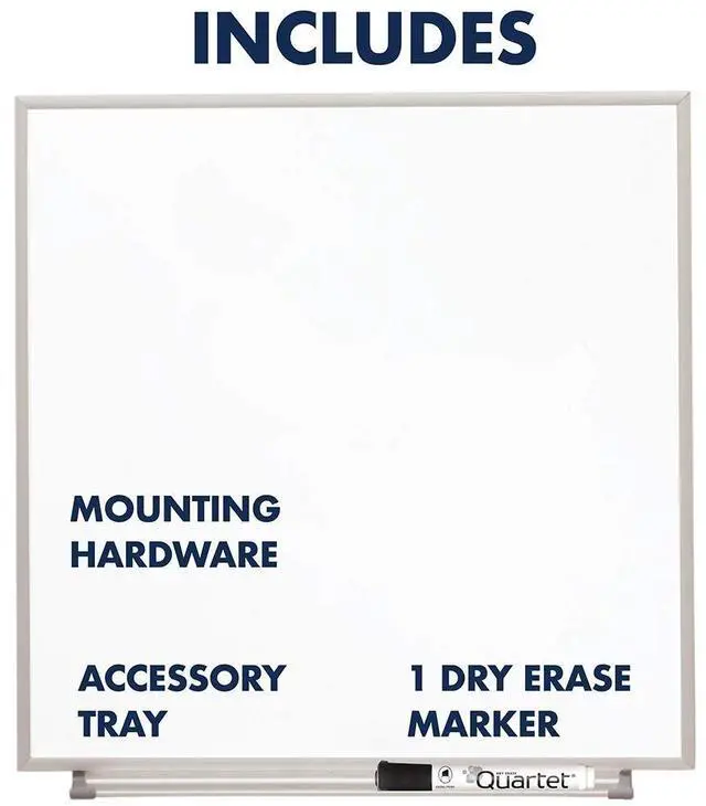 Alt view image 7 of 7 - Matrix Modular Magnetic Whiteboard, 23" x 23", Includes Tray and Marker, Silver Aluminum Frame (M2323)