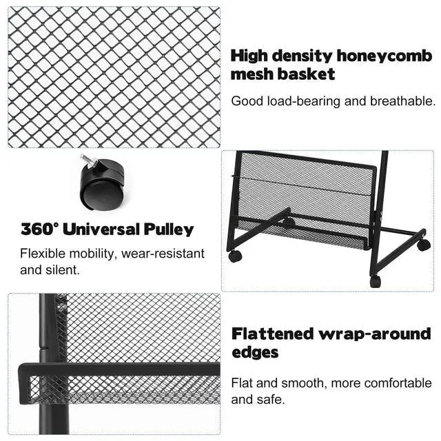 Alt view image 4 of 7 - 18.9''W Floor-Standing Magazine Display Rack, Rolling Journals, Brochure & Newspaper Stand, Literature Holder for Trade Shows, Exhibitions, & Offices, Black
