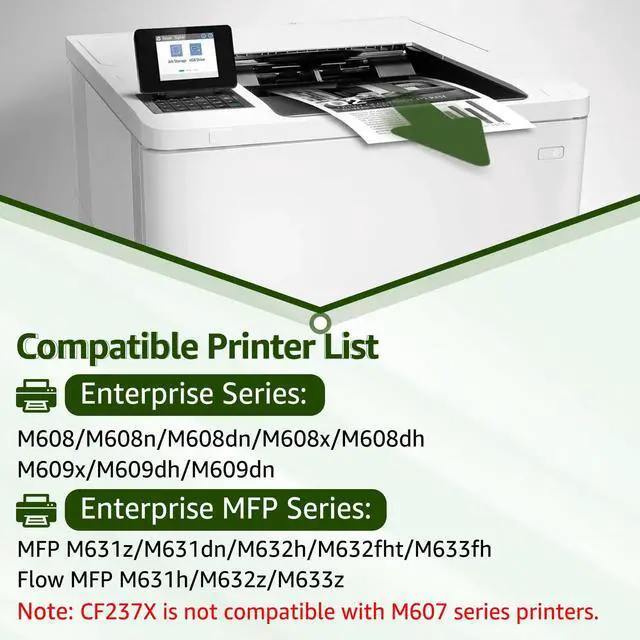 Alt view image 2 of 7 - Compatible Toner Cartridge Replacement for HP 37X CF237X 37A CF237A for HP Enterprise M608 M609 M608n M608dn M608x M609x MFP M631 M632 M633 Printer (Black, 2-Pack)