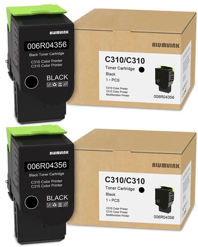 Main image of C310 C315 Black Toner Cartridge 2-Pack Replacement for Xerox 006R04356 Toner for C310 C315 C310DNI C315DNI Toner Printer, (3,200 Page-Yield)