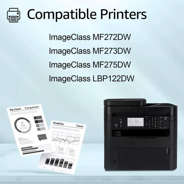 Alt view image 3 of 7 - 4PK 071 Compatible Toner Cartridge Replacement for Canon CRG 071 CRG-071 Use with LBP122dw LBP122 LBP120 MF270 Mf272dw Mf273dw Mf275dw Printer (Black, 1200Pages,No Chip)
