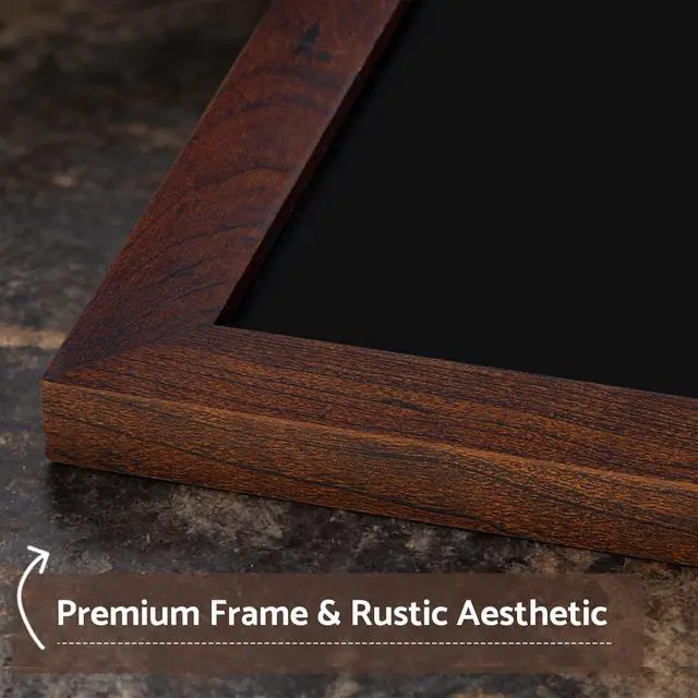 Alt view image 5 of 7 - Magnetic Chalkboard for Wall, 48" x 36" Rustic Brown | Chalk Memo Board, Menu Sign Display, For Home, Kitchen, Office, Classroom, With 4 Markers, 8 Magnets