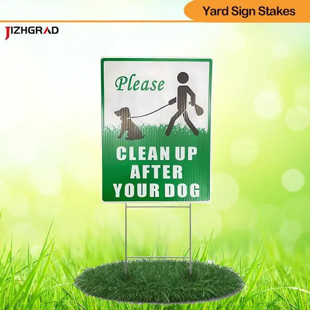 Alt view image 4 of 6 - Yard Sign Stakes Heavy Duty Lawn Sign Stakes with H Design for 4mm/5mm Corrugated Plastic Signs Rust-Resistant Galvanized Steel Sign Stakes & Yard Sign Holders (100, 10×24")