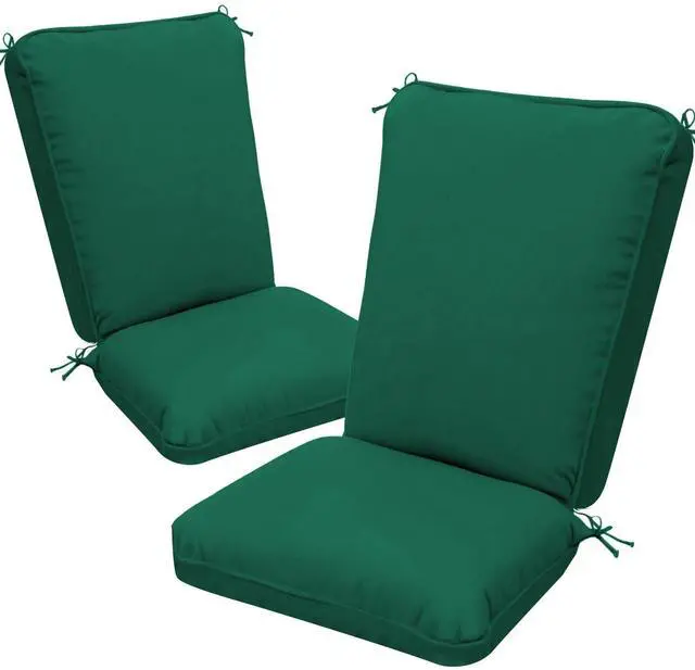 Main image of 2 Pack Adirondack Chair Cushions, Waterproof & Fade-Resistant Outdoor Rocking Chair Cushion Set, Removable Seat Pads with Ties for High Back Dining or Patio Chairs, Green1#